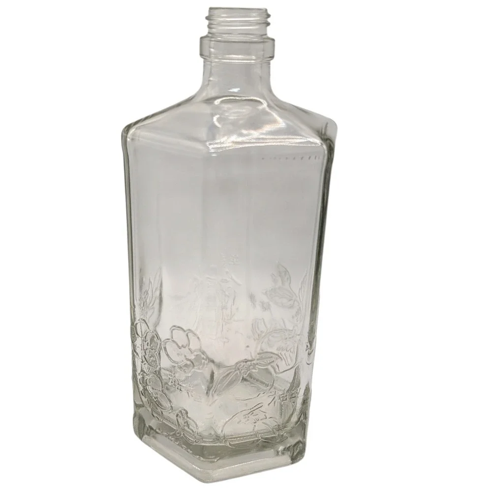 Suntory Roku Gin Bottle Empty Japanese Embossed Floral Botanical Craft Decor Bar